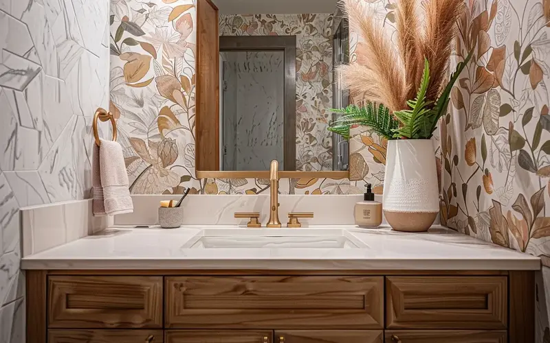 Statement Walls (Modern Boho Bathroom Ideas)