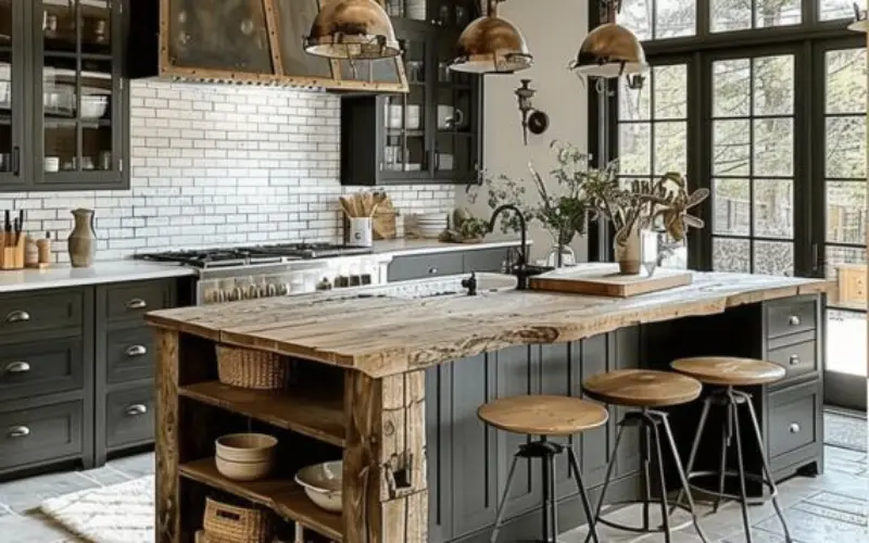 Moody Farmhouse Kitchen Islands