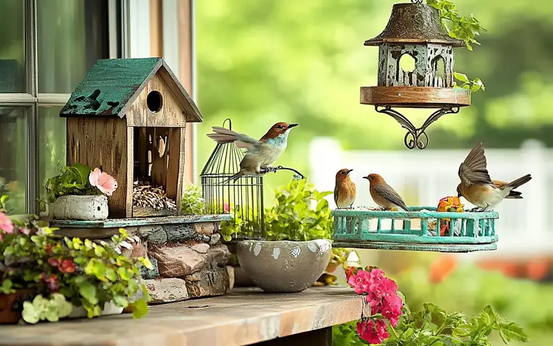 Add a Touch of Whimsy with Bird Feeders and Houses: