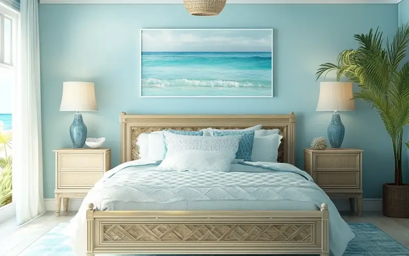 Coastal Retreat (Mediterranean-Inspired Bedroom): 