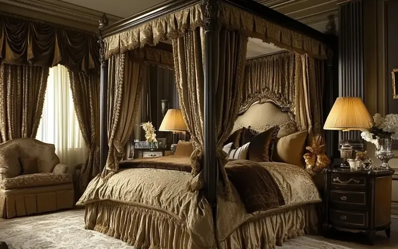 Grand Four-Poster Bed (British-Inspired Bedroom): 