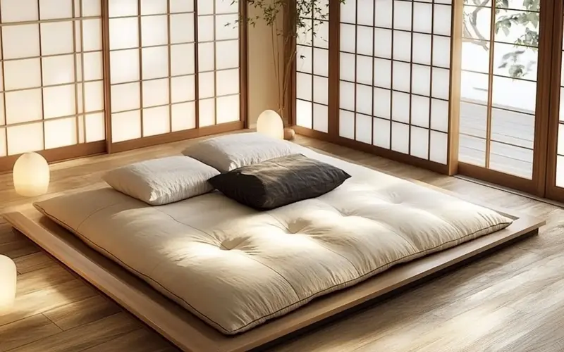 Minimalist Platform Bed (Japanese-Style Bedroom):