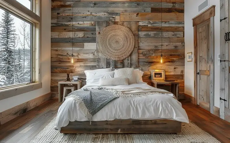 Reclaimed Wood Accent Wall: