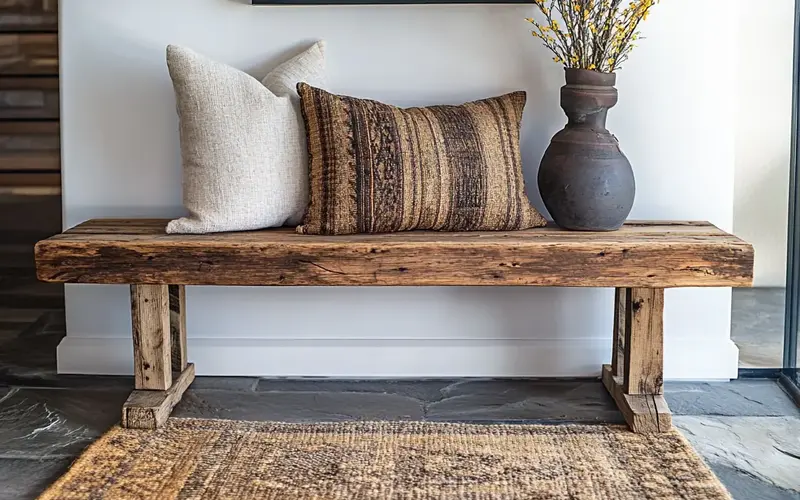 Reclaimed Wood Bench: