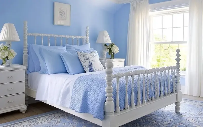 Serene Sky Blue Walls: