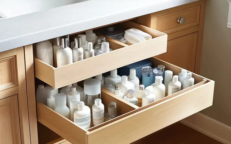 Tiered Slide-Out Drawers: 