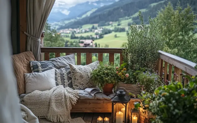 Alpine-Inspired Balcony Retreat (Austrian-inspired Balcony):