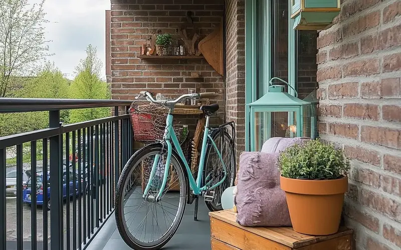 Bike-Friendly Nook on the Balcony (Dutch-inspired Balcony):