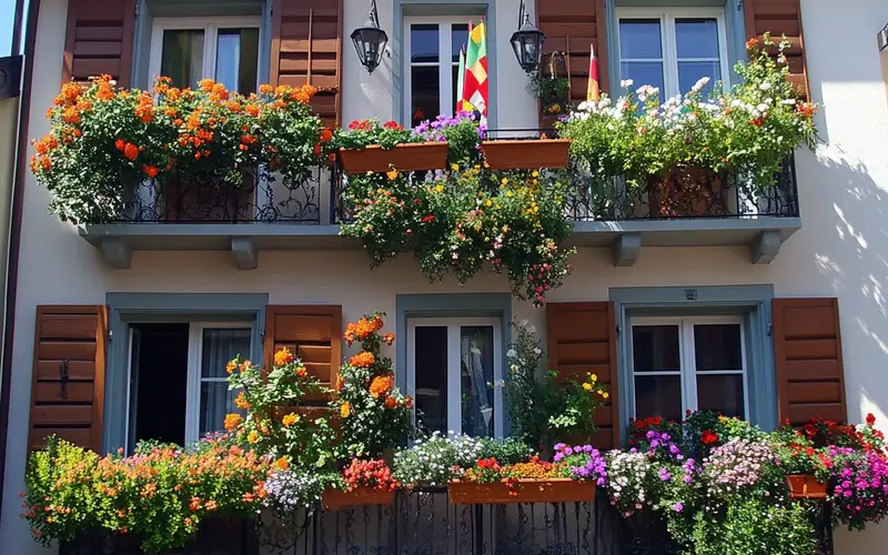 Charming Swiss Balcony Garden (Swiss-Inspired Balcony):