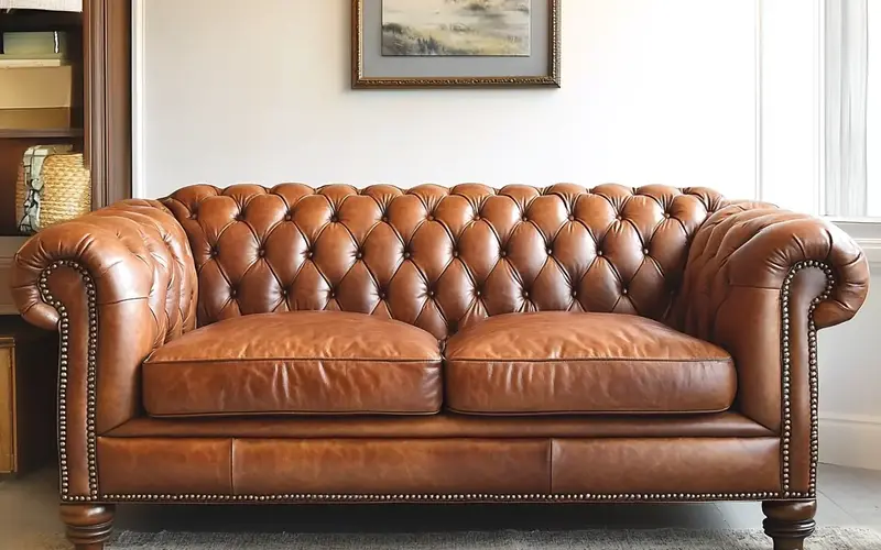 Chesterfield Charm: Button-Tufted Luxury and Rolled Arms: