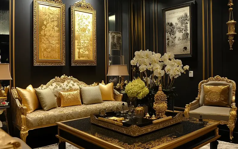 Gold Leaf Accents: