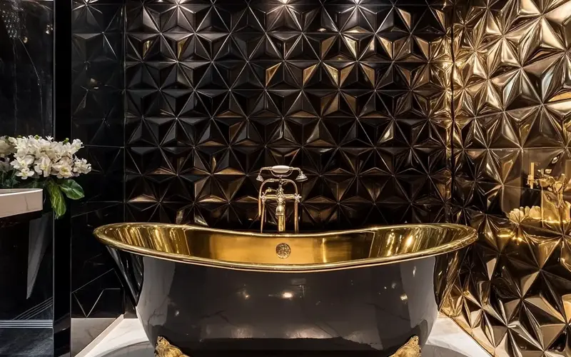 Bathroom: Art Deco Glamour with a German Foundation: