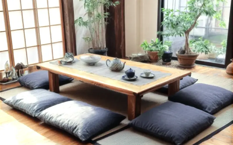 Chabudai Low Table (Tranquil Japanese-Style Living Room):