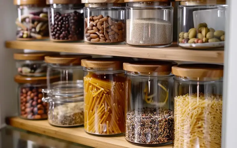 Clear Jars for Pantry Staples: