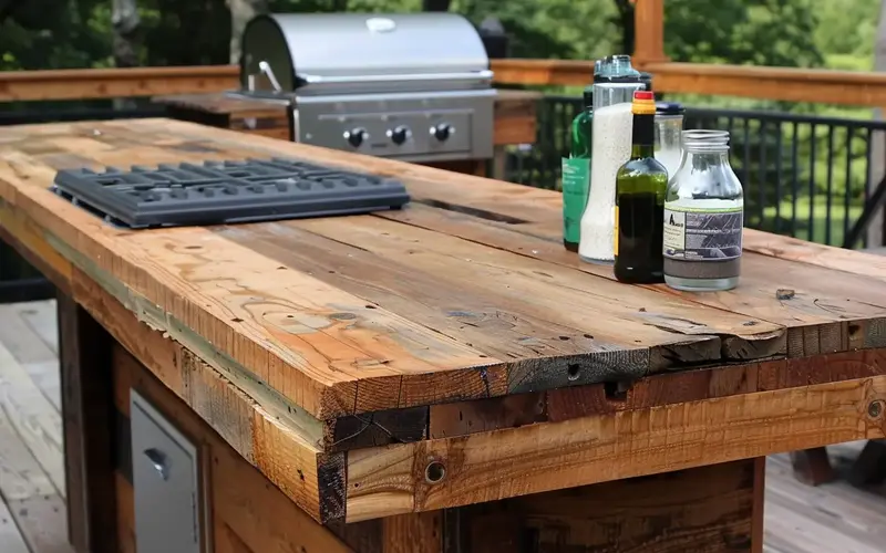 Countertop from Reclaimed Wood: