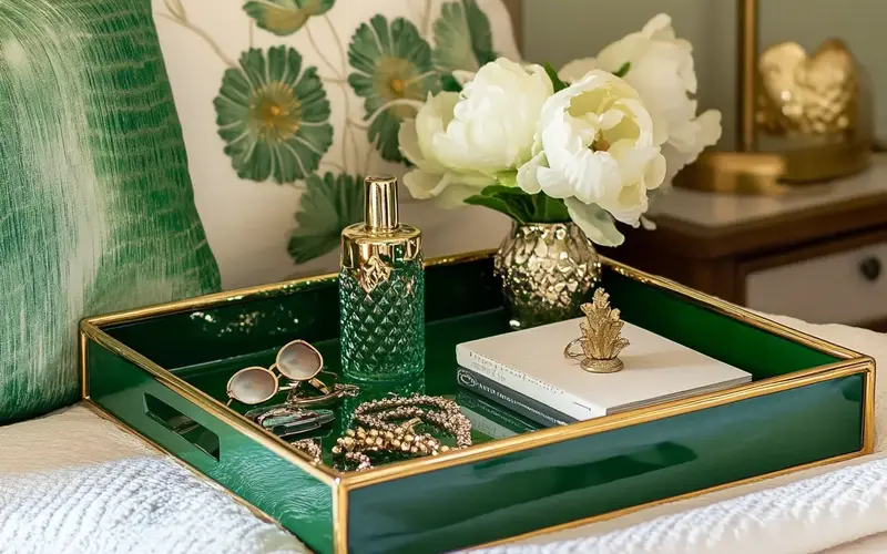 Emerald Green Decorative Tray: