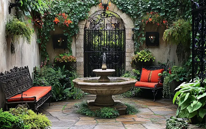 Enchanting Courtyard Garden (Austrian-inspired Outdoors):