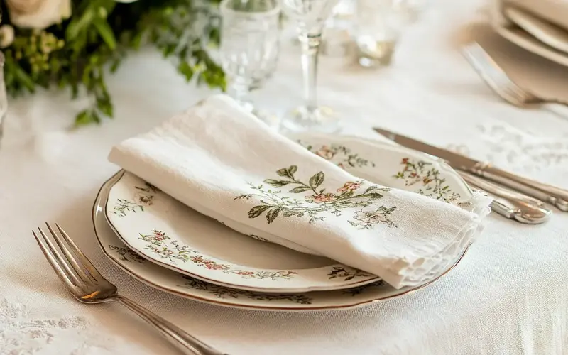 Use Vintage-Inspired Linens: