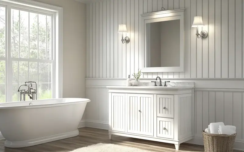 Bathroom Vanity Fluted Cabinet: