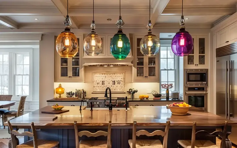 Colored Glass Pendants: Inject personality and warmth: