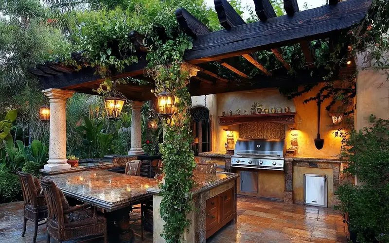 Pergola with Outdoor Kitchen: