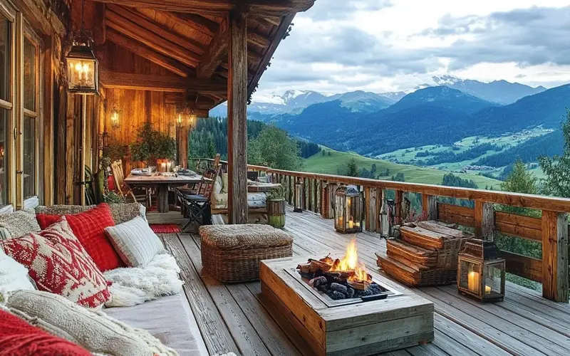 Rustic Mountainside Terrace (Austrian-inspired Outdoors):