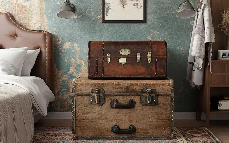 Vintage-Style Trunks or Suitcases: