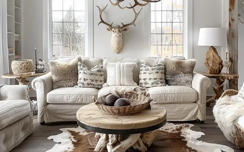 Animal Hides and Antlers: Rustic Accents: