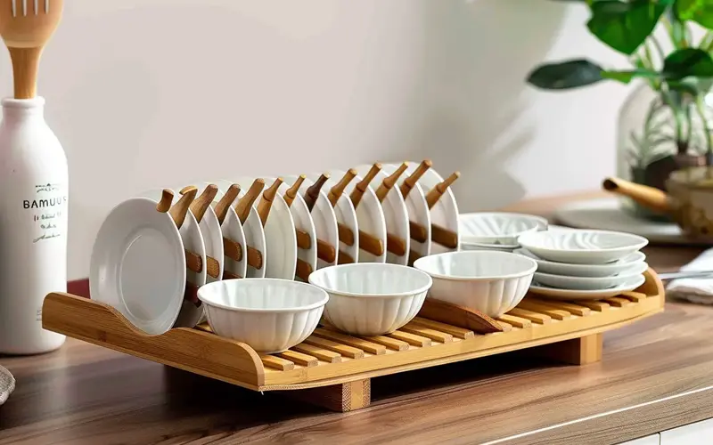 Bamboo Dish Rack: Sustainable and eco-friendly option: