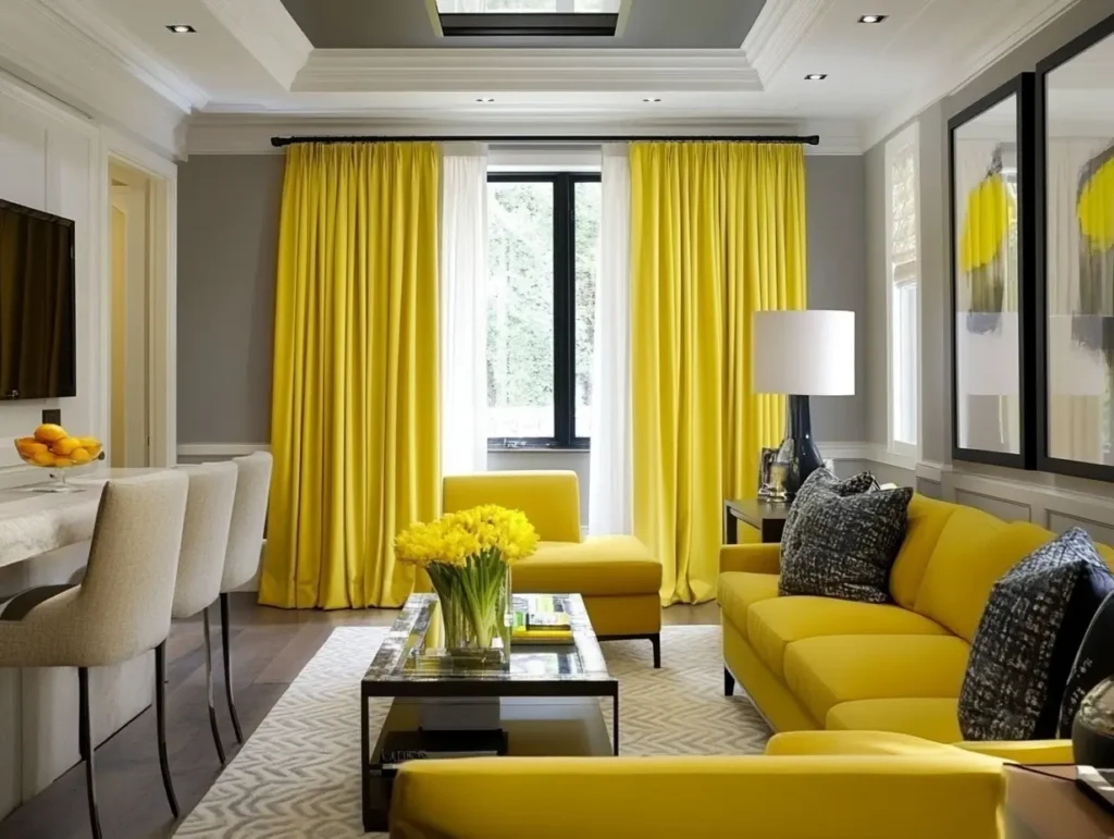 Bold Yellow Curtains: