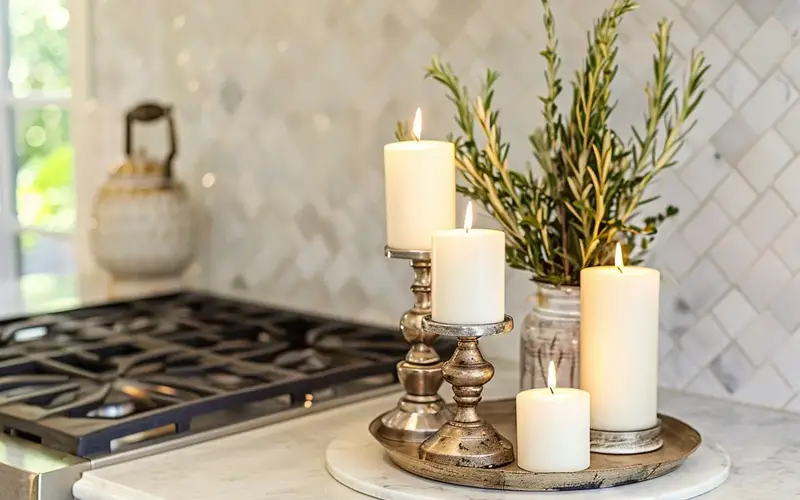 Candles in Decorative Holders: Ambient Lighting: