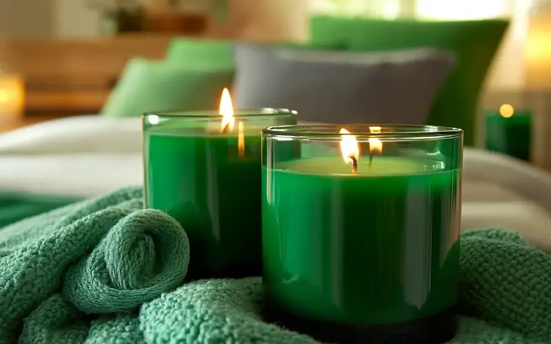 Emerald Green Candles: