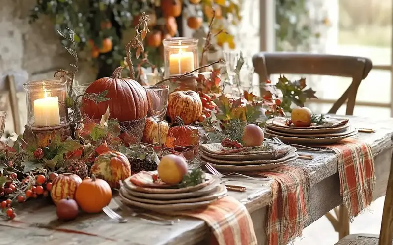 Fall-Themed Table Settings: