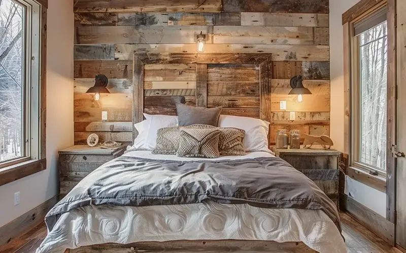 Handcrafted Wooden Headboard: