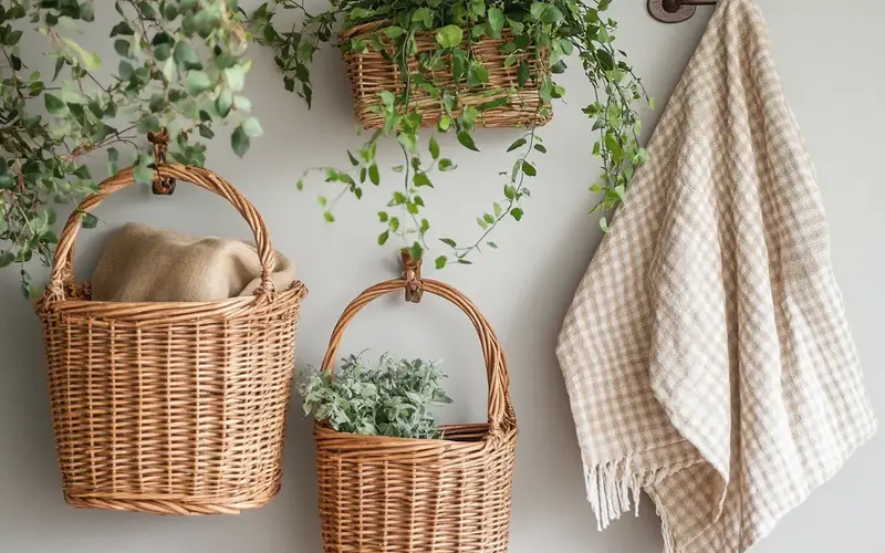 Hang Wicker Baskets: