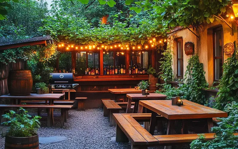 Outdoor: Beer Garden Oasis, a Taste of German Tradition: