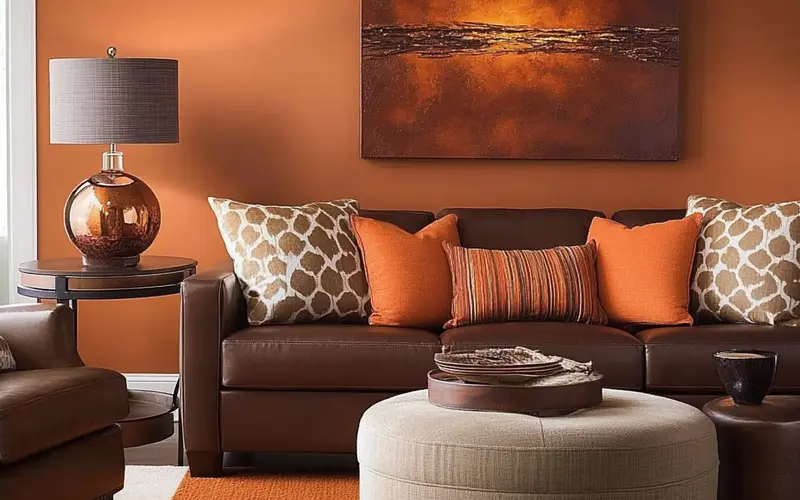 Warm Orange & Brown: