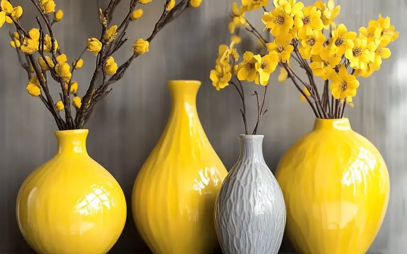 Yellow Decorative Vases: