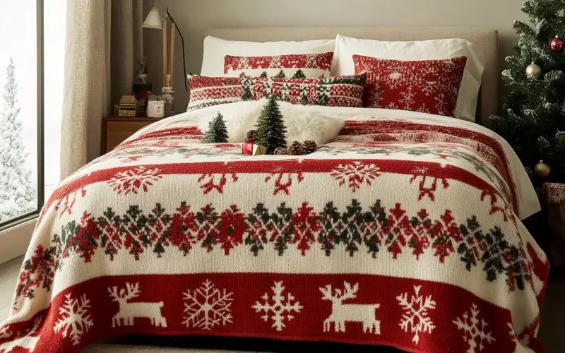 Christmas-Themed Throw Blanket: