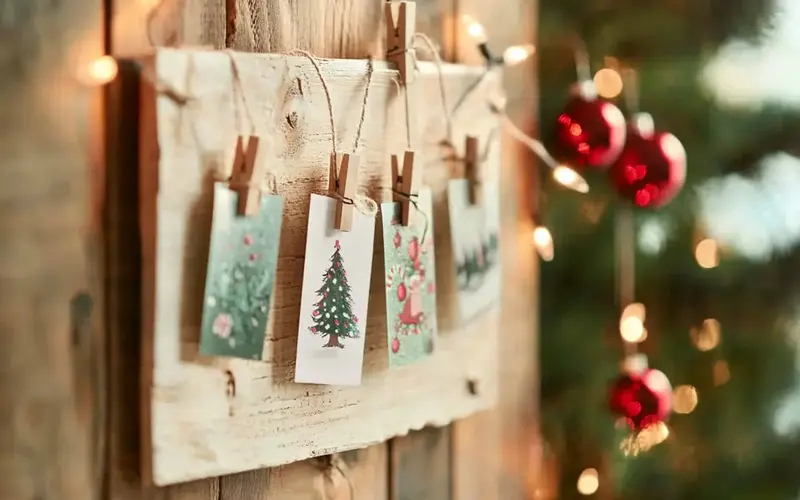 DIY Christmas Card Display: