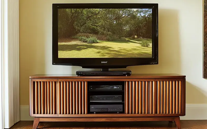 Fluted TV Console: