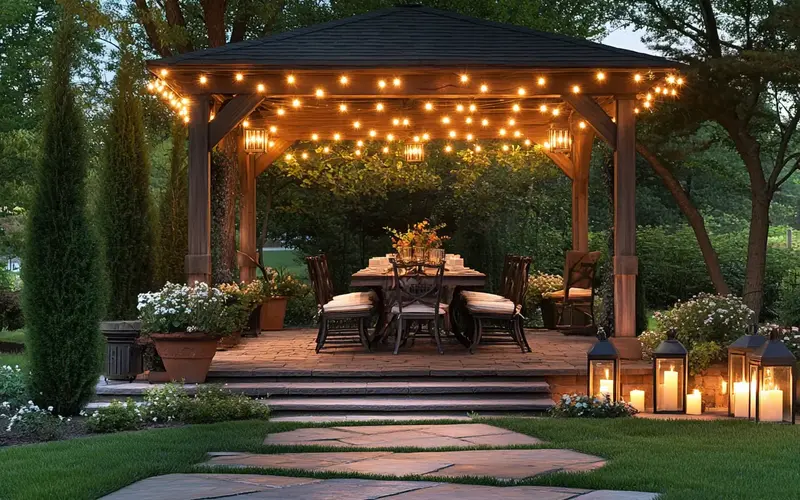 Install Outdoor Lighting for Safety and Ambiance: