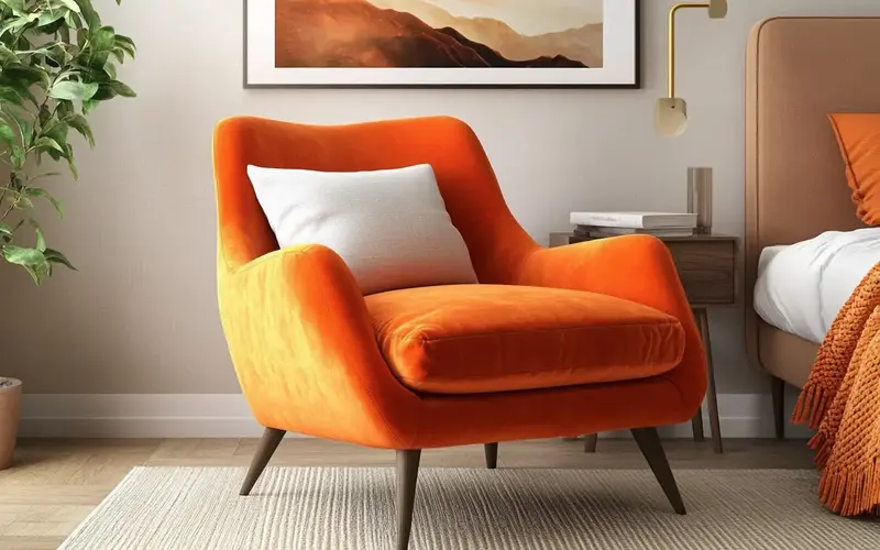 Orange Accent Chair: