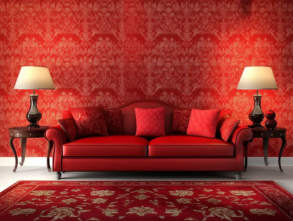 Red Patterned Wallpaper