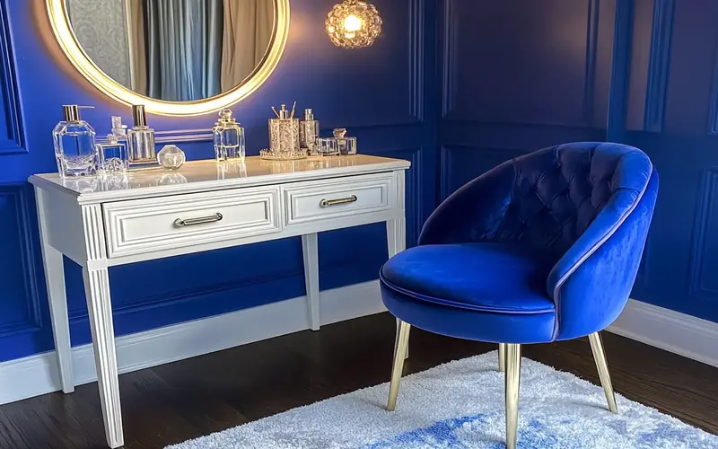 Royal Blue Vanity Chair: