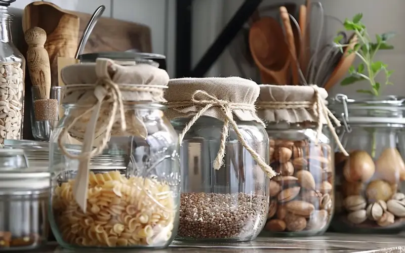 Upcycled Glass Jars as Storage: Sustainable Style: