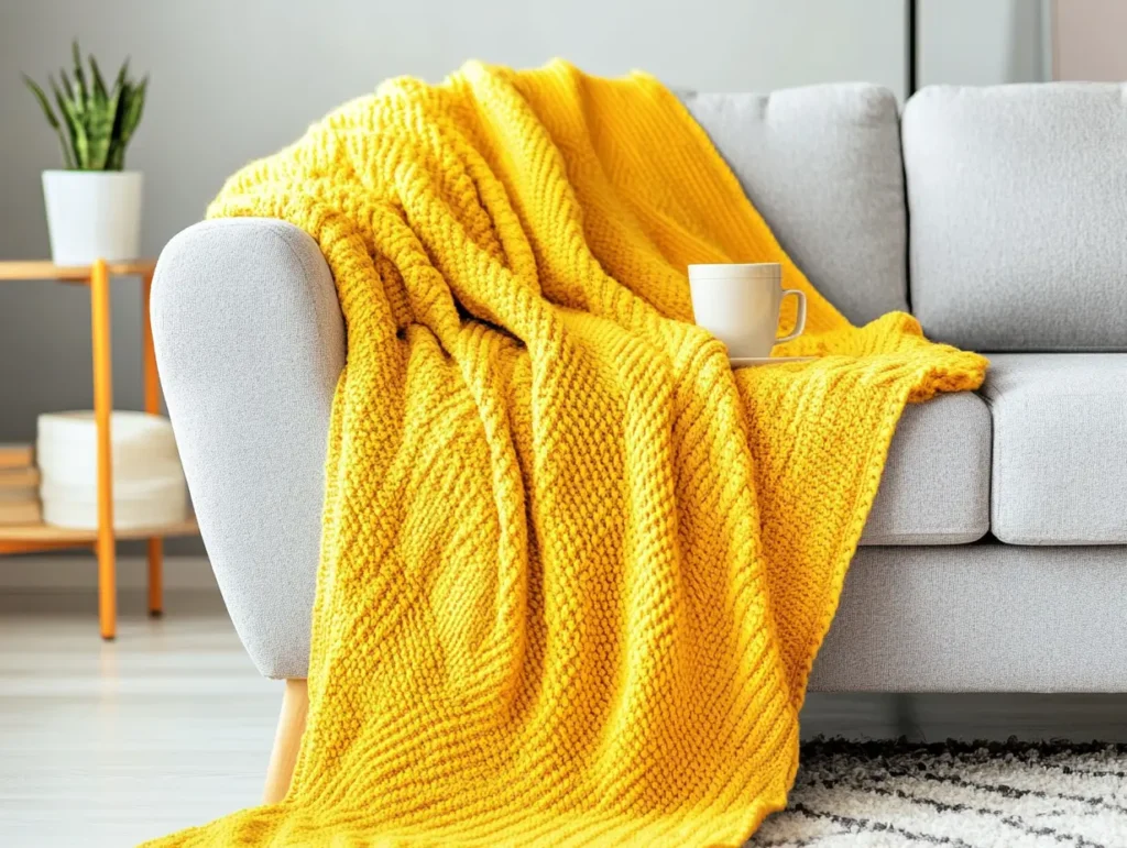 Yellow Throw Blanket: