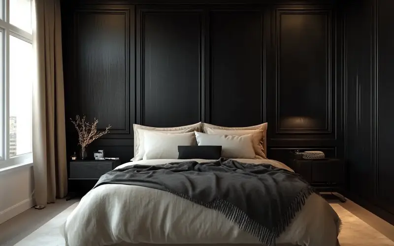 Classic Elegance: Black Wainscoting: