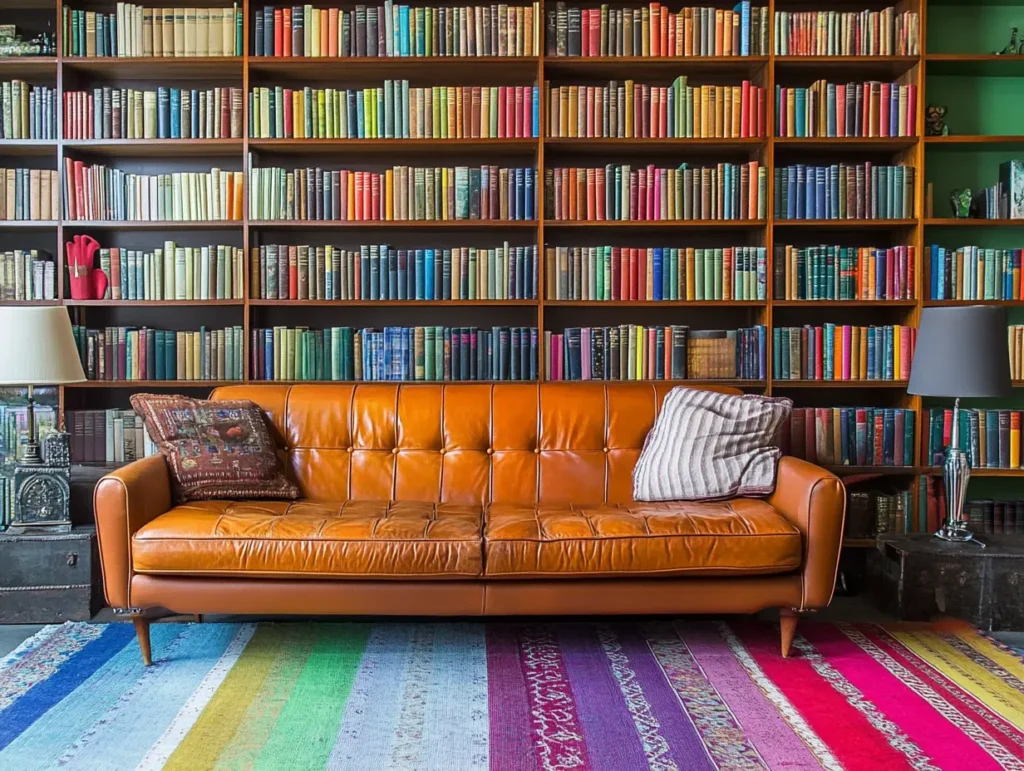 Bookshelves with Vintage Books: