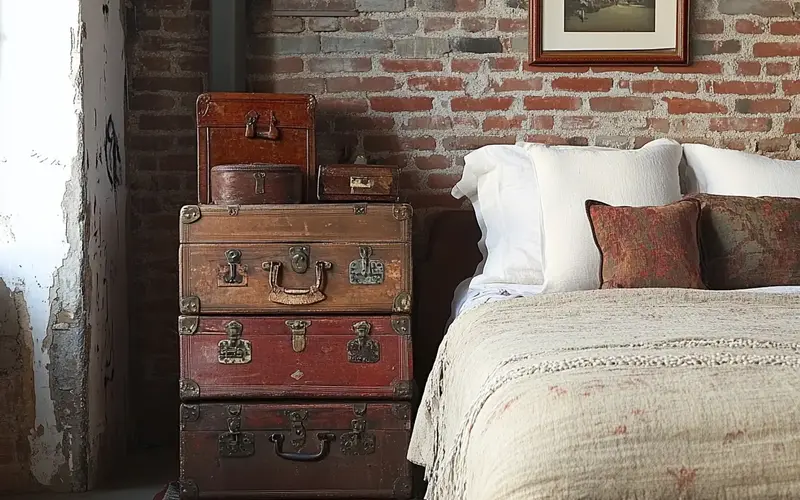 Old-fashioned Trunks or Suitcases: